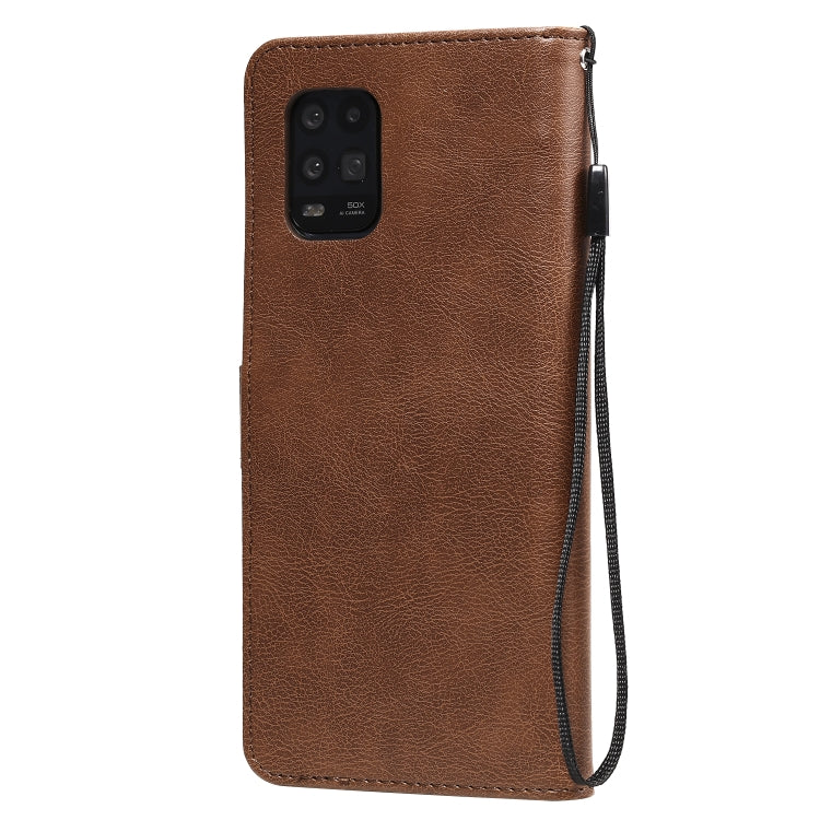 For Xiaomi Mi 10 Lite Solid Color Horizontal Flip Protective Leather Case with Holder & Card Slots & Wallet & Photo Frame & Lanyard