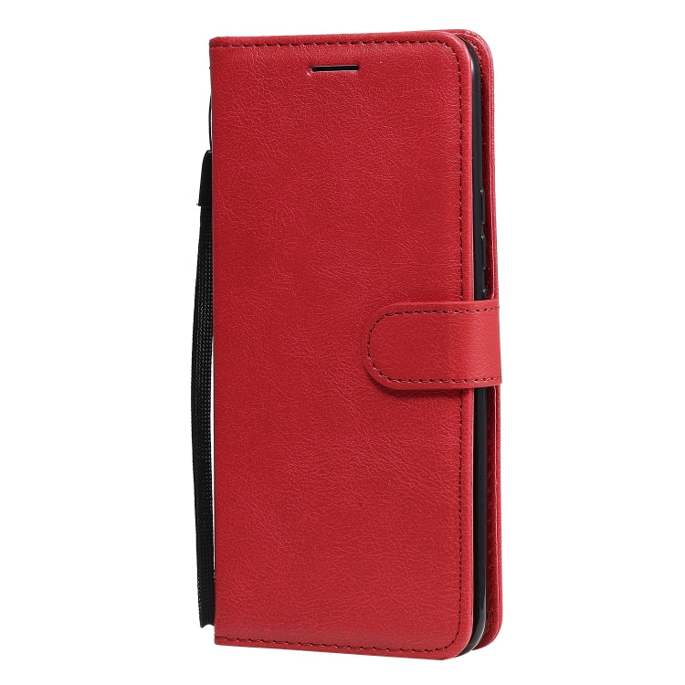 For Xiaomi Mi 10 Lite Solid Color Horizontal Flip Protective Leather Case with Holder & Card Slots & Wallet & Photo Frame & Lanyard