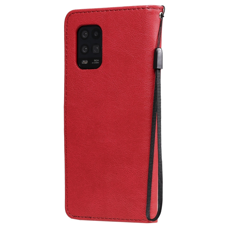 For Xiaomi Mi 10 Lite Solid Color Horizontal Flip Protective Leather Case with Holder & Card Slots & Wallet & Photo Frame & Lanyard
