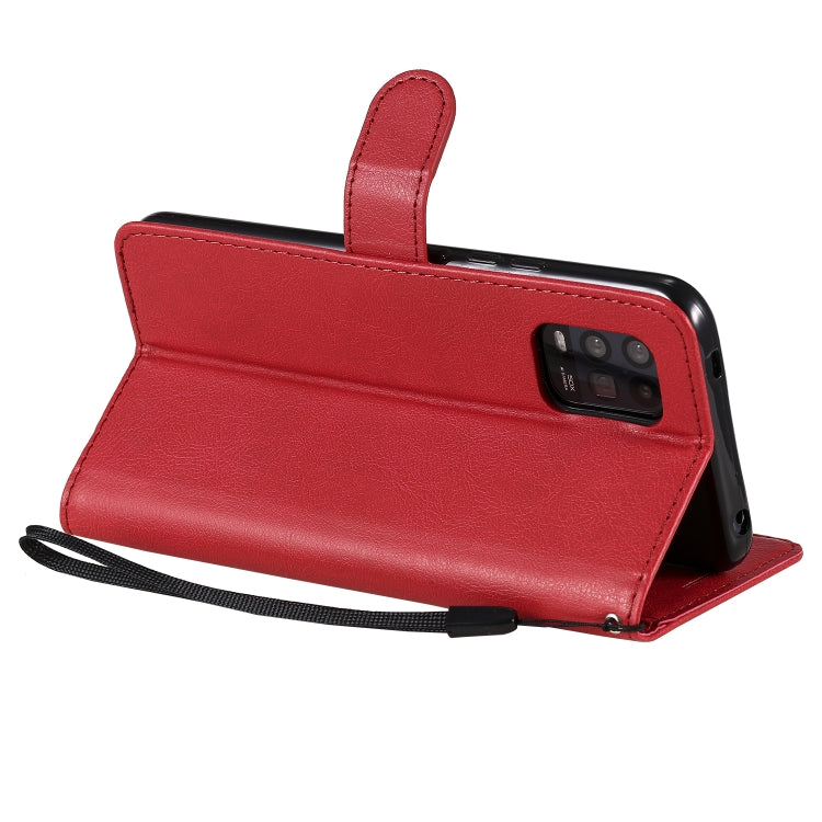 For Xiaomi Mi 10 Lite Solid Color Horizontal Flip Protective Leather Case with Holder & Card Slots & Wallet & Photo Frame & Lanyard