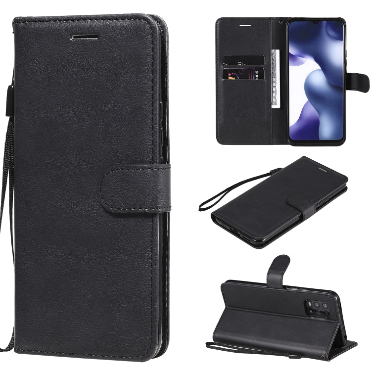 For Xiaomi Mi 10 Lite Solid Color Horizontal Flip Protective Leather Case with Holder & Card Slots & Wallet & Photo Frame & Lanyard