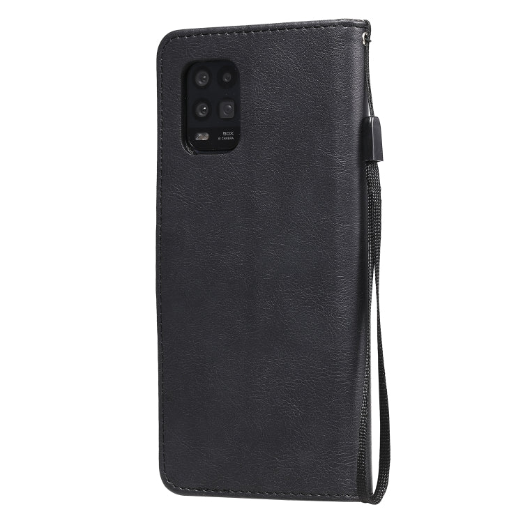 For Xiaomi Mi 10 Lite Solid Color Horizontal Flip Protective Leather Case with Holder & Card Slots & Wallet & Photo Frame & Lanyard