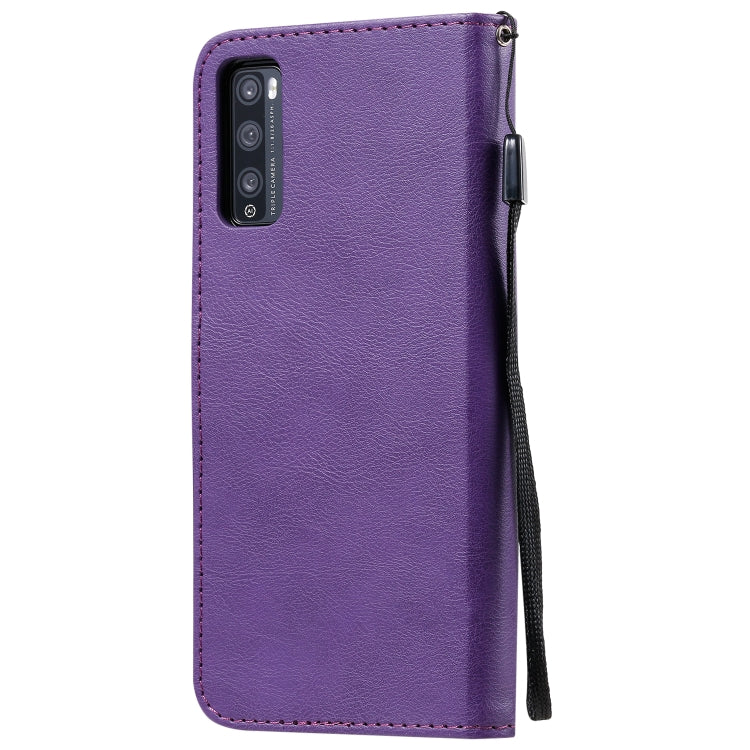 For Huawei Enjoy Z Solid Color Horizontal Flip Protective Leather Case with Holder & Card Slots & Wallet & Photo Frame & Lanyard