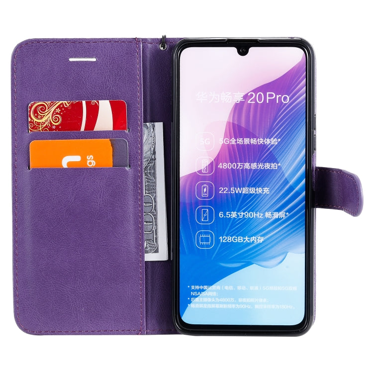 For Huawei Enjoy Z Solid Color Horizontal Flip Protective Leather Case with Holder & Card Slots & Wallet & Photo Frame & Lanyard