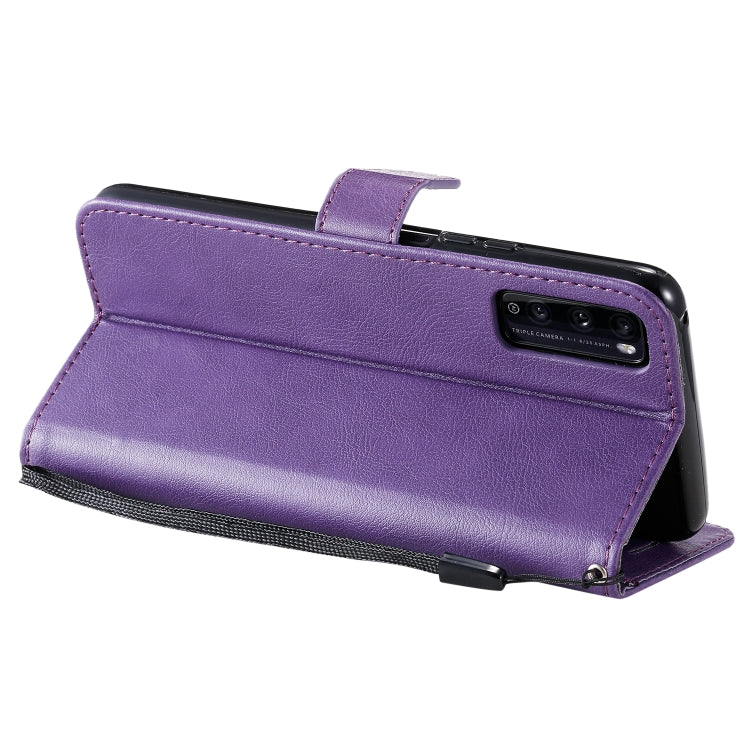 For Huawei Enjoy Z Solid Color Horizontal Flip Protective Leather Case with Holder & Card Slots & Wallet & Photo Frame & Lanyard