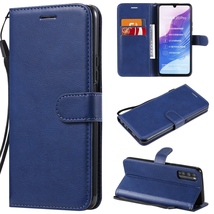 For Huawei Enjoy Z Solid Color Horizontal Flip Protective Leather Case with Holder & Card Slots & Wallet & Photo Frame & Lanyard