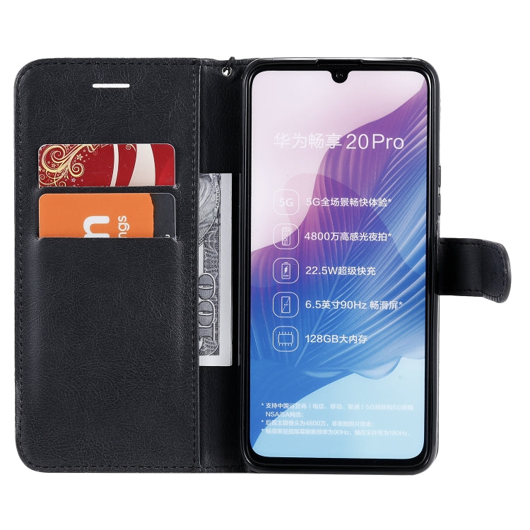For Huawei Enjoy Z Solid Color Horizontal Flip Protective Leather Case with Holder & Card Slots & Wallet & Photo Frame & Lanyard