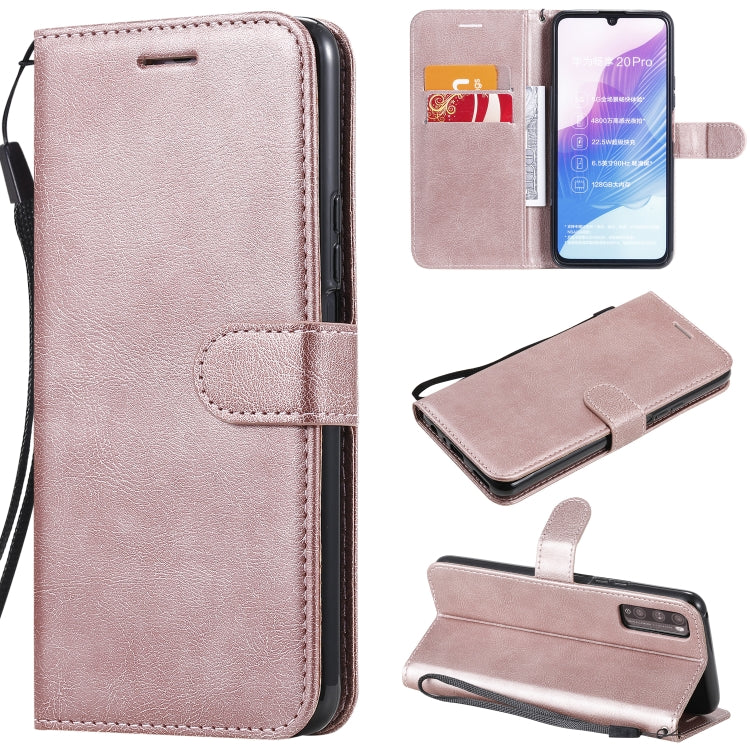 For Huawei Enjoy Z Solid Color Horizontal Flip Protective Leather Case with Holder & Card Slots & Wallet & Photo Frame & Lanyard