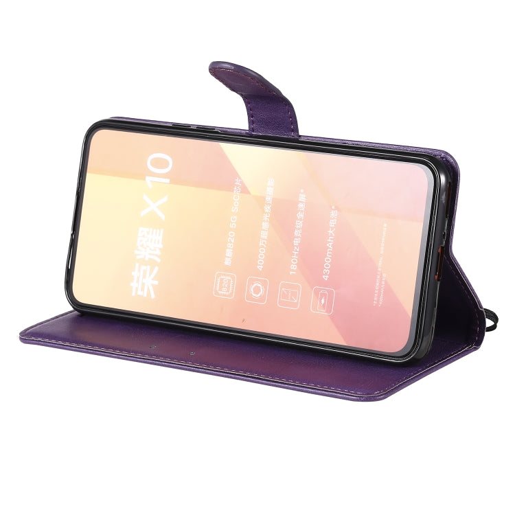 For Huawei Honor X10 Solid Color Horizontal Flip Protective Leather Case with Holder & Card Slots & Wallet & Photo Frame & Lanyard