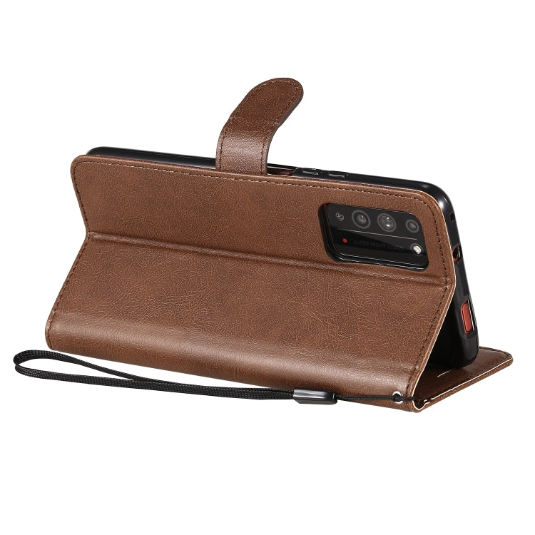 For Huawei Honor X10 Solid Color Horizontal Flip Protective Leather Case with Holder & Card Slots & Wallet & Photo Frame & Lanyard