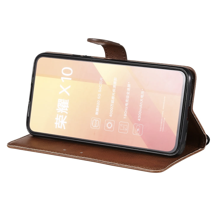 For Huawei Honor X10 Solid Color Horizontal Flip Protective Leather Case with Holder & Card Slots & Wallet & Photo Frame & Lanyard