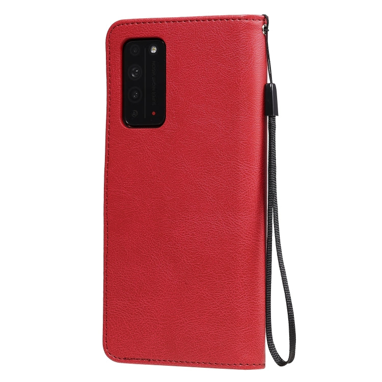 For Huawei Honor X10 Solid Color Horizontal Flip Protective Leather Case with Holder & Card Slots & Wallet & Photo Frame & Lanyard