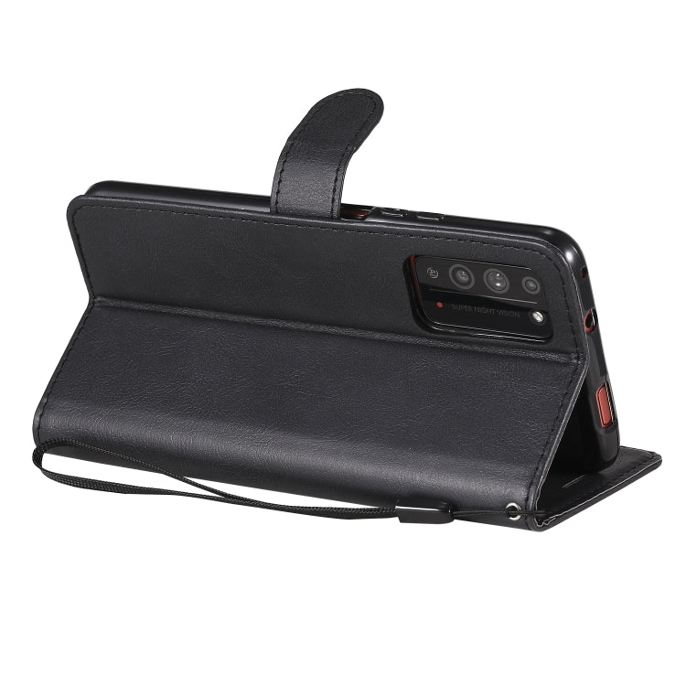 For Huawei Honor X10 Solid Color Horizontal Flip Protective Leather Case with Holder & Card Slots & Wallet & Photo Frame & Lanyard