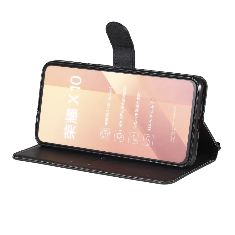 For Huawei Honor X10 Solid Color Horizontal Flip Protective Leather Case with Holder & Card Slots & Wallet & Photo Frame & Lanyard