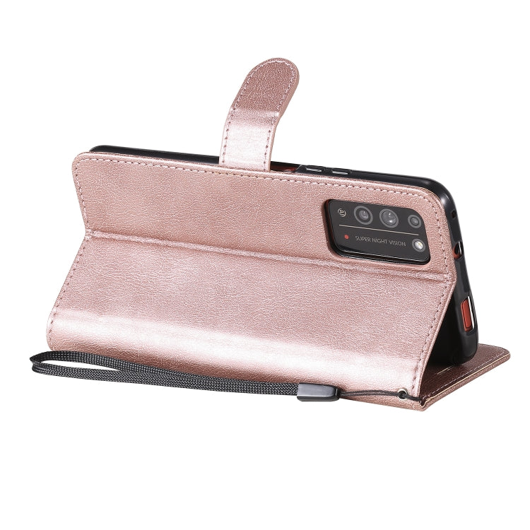 For Huawei Honor X10 Solid Color Horizontal Flip Protective Leather Case with Holder & Card Slots & Wallet & Photo Frame & Lanyard