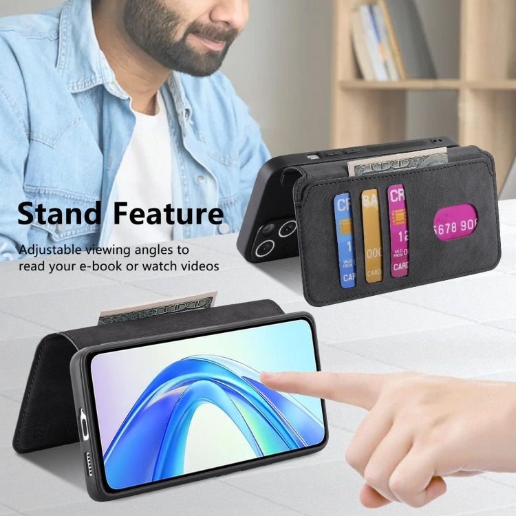 For Honor X7b CaseNeo MagSafe RFID Anti-theft Retro Leather Phone Case