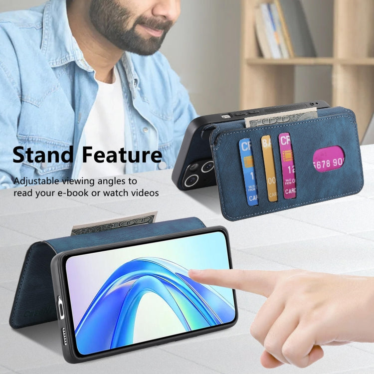 For Honor X7b CaseNeo MagSafe RFID Anti-theft Retro Leather Phone Case