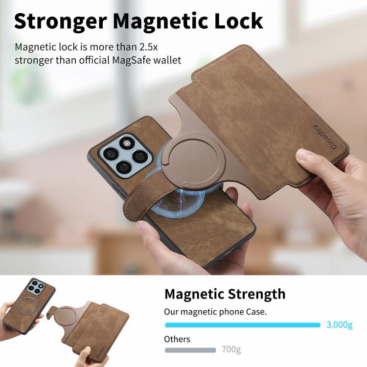 For Honor X8c 4G CaseNeo MagSafe RFID Anti-theft Retro Leather Phone Case
