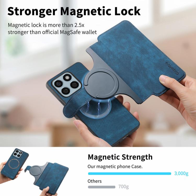 For Honor X8c 4G CaseNeo MagSafe RFID Anti-theft Retro Leather Phone Case