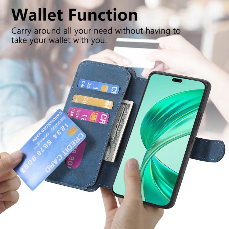 For Honor X8c 4G CaseNeo MagSafe RFID Anti-theft Retro Leather Phone Case