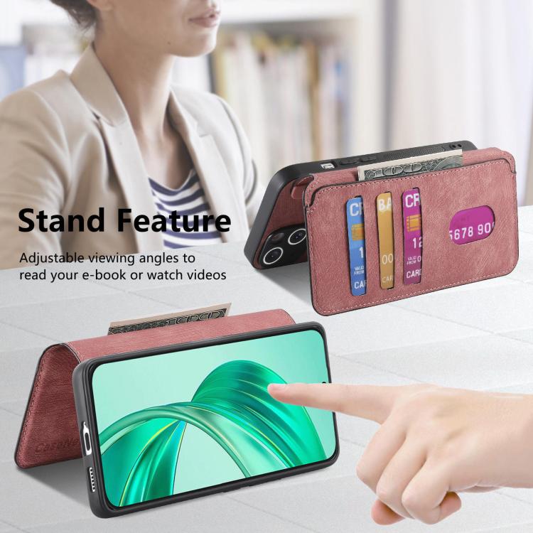 For Honor X8c 4G CaseNeo MagSafe RFID Anti-theft Retro Leather Phone Case