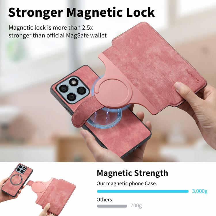 For Honor X8c 4G CaseNeo MagSafe RFID Anti-theft Retro Leather Phone Case