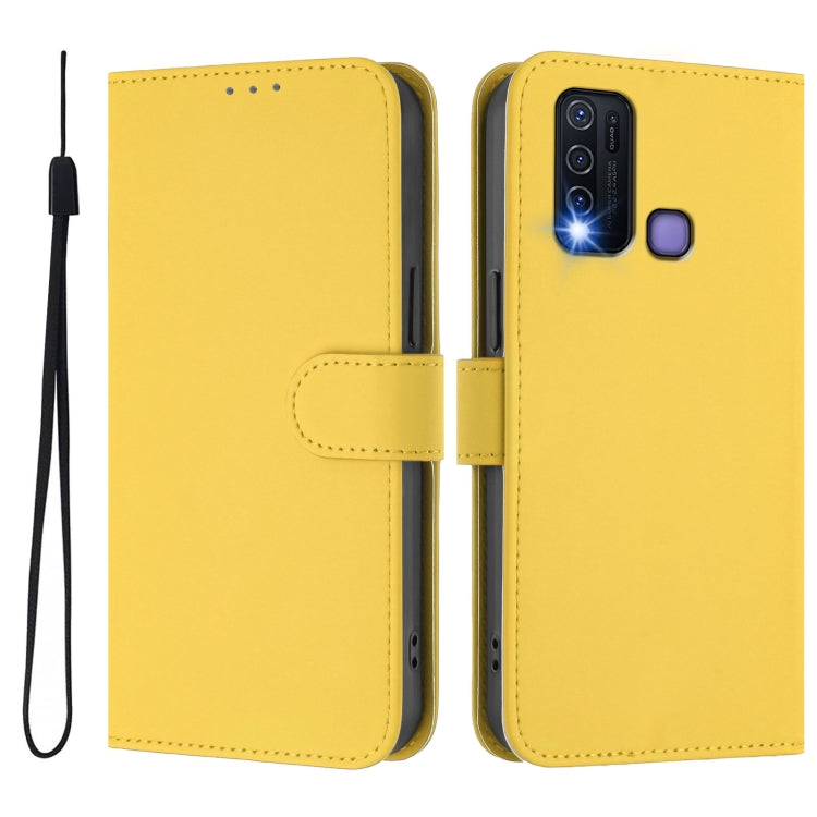 For vivo Y30 4G Global Skin Feel Solid Color Leather Phone Case with Lanyard