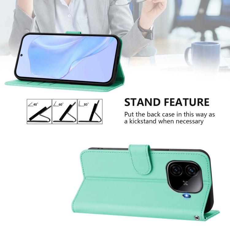 For vivo iQOO Z9 5G / Z9 Turbo 5G Skin Feel Solid Color Leather Phone Case with Lanyard