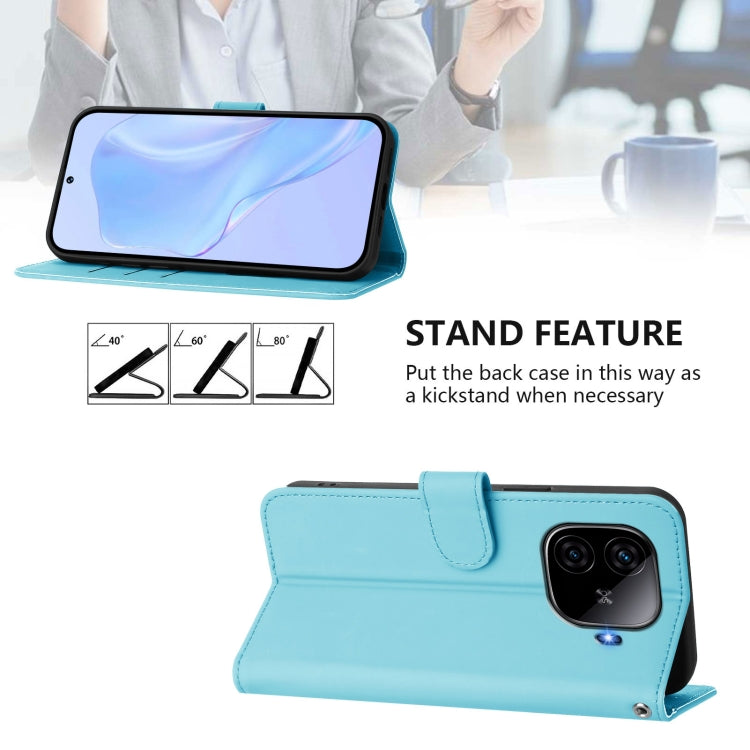 For vivo iQOO Z9 5G / Z9 Turbo 5G Skin Feel Solid Color Leather Phone Case with Lanyard