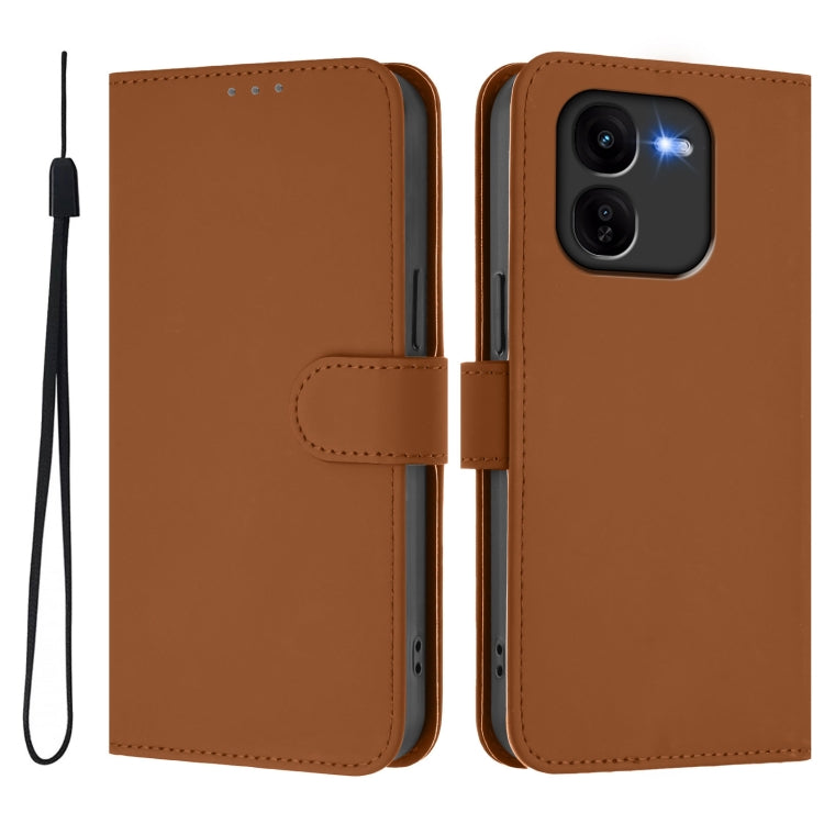 For vivo iQOO Z9X Skin Feel Solid Color Leather Phone Case with Lanyard