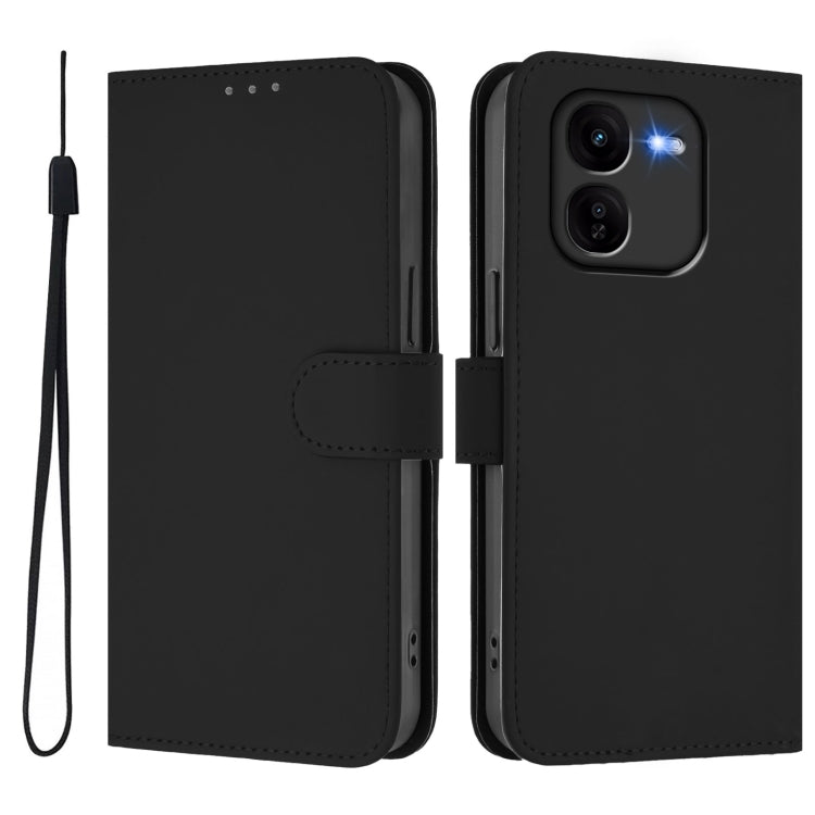 For vivo iQOO Z9X Skin Feel Solid Color Leather Phone Case with Lanyard