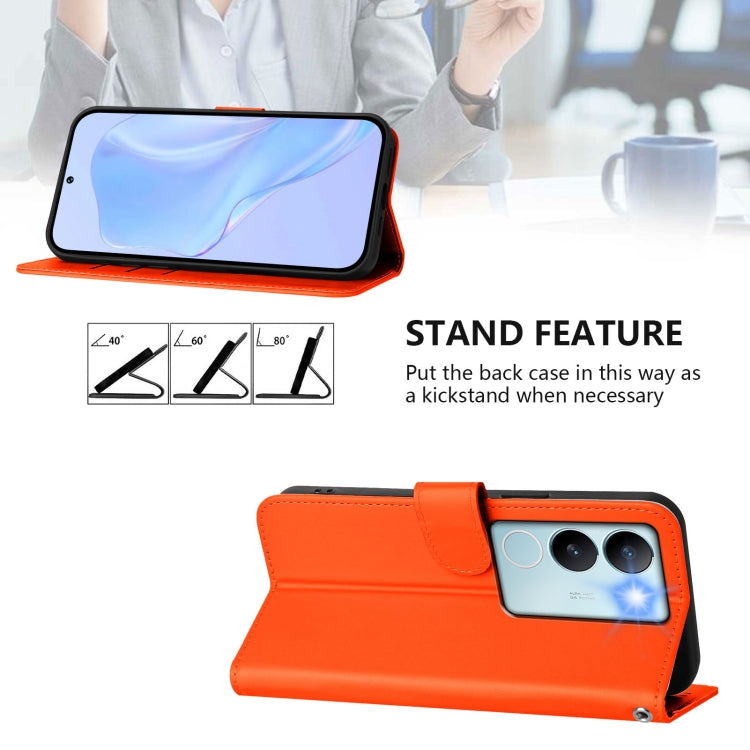 For vivo V29 5G Global / V29 Pro Skin Feel Solid Color Leather Phone Case with Lanyard