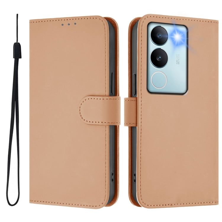 For vivo V29 5G Global / V29 Pro Skin Feel Solid Color Leather Phone Case with Lanyard