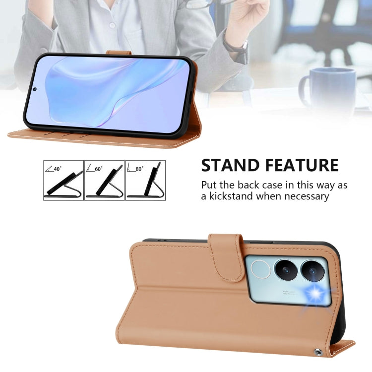 For vivo V29 5G Global / V29 Pro Skin Feel Solid Color Leather Phone Case with Lanyard