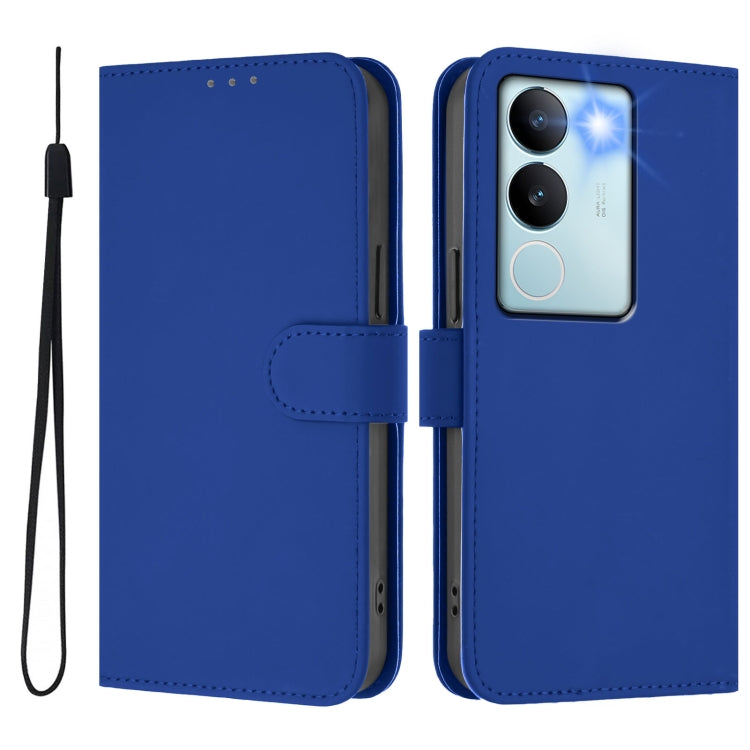 For vivo V29 5G Global / V29 Pro Skin Feel Solid Color Leather Phone Case with Lanyard