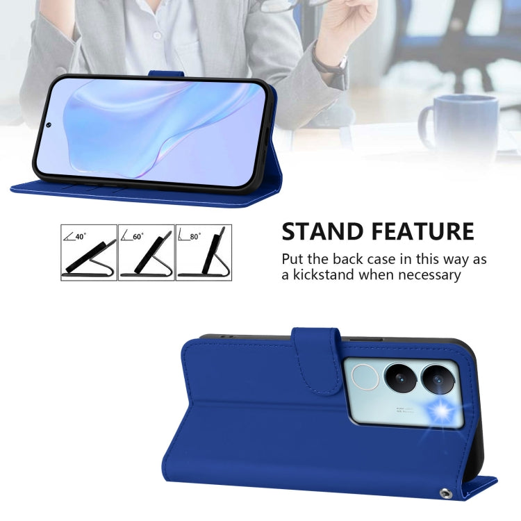 For vivo V29 5G Global / V29 Pro Skin Feel Solid Color Leather Phone Case with Lanyard