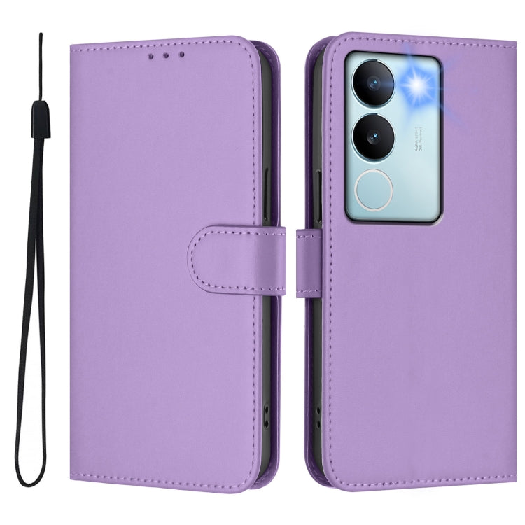 For vivo V29 5G Global / V29 Pro Skin Feel Solid Color Leather Phone Case with Lanyard