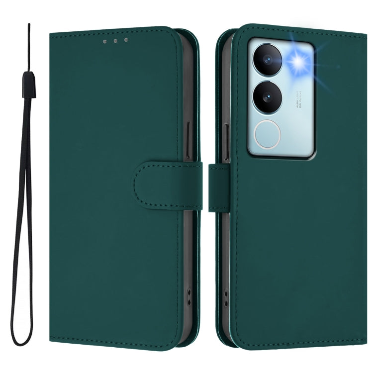 For vivo V29 5G Global / V29 Pro Skin Feel Solid Color Leather Phone Case with Lanyard