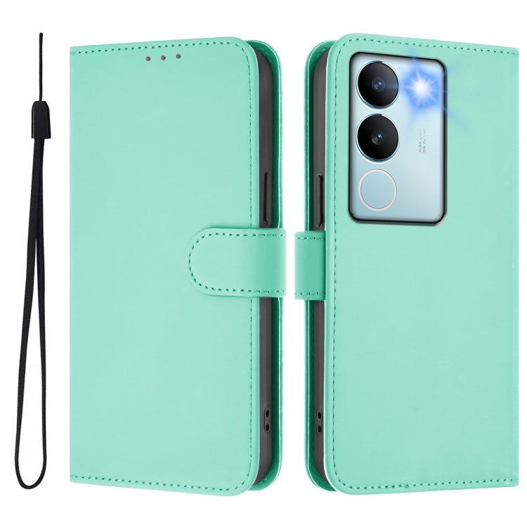For vivo V29 5G Global / V29 Pro Skin Feel Solid Color Leather Phone Case with Lanyard
