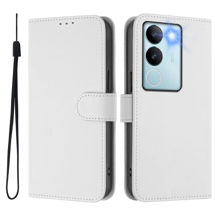 For vivo V29 5G Global / V29 Pro Skin Feel Solid Color Leather Phone Case with Lanyard
