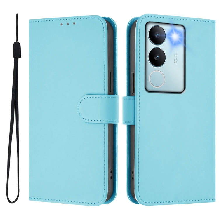 For vivo V29 5G Global / V29 Pro Skin Feel Solid Color Leather Phone Case with Lanyard