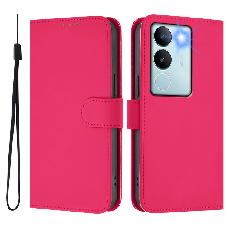 For vivo V29 5G Global / V29 Pro Skin Feel Solid Color Leather Phone Case with Lanyard