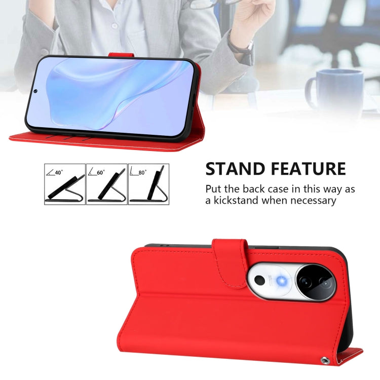 For vivo S19 Skin Feel Solid Color Leather Phone Case with Lanyard