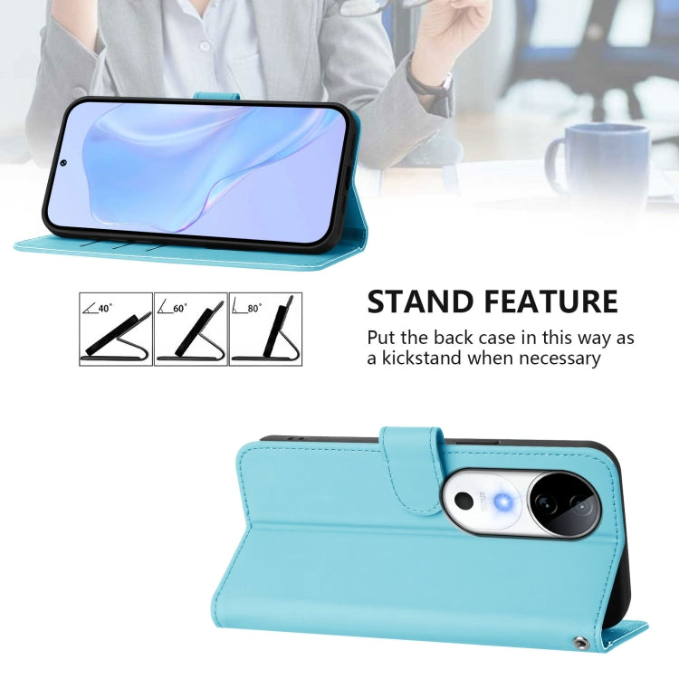 For vivo S19 Skin Feel Solid Color Leather Phone Case with Lanyard