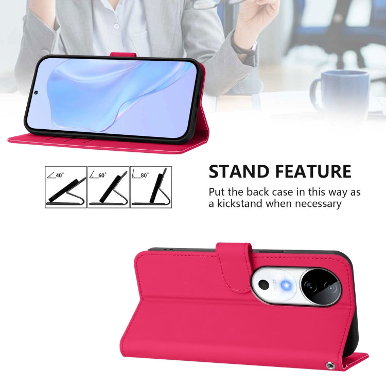For vivo S19 Skin Feel Solid Color Leather Phone Case with Lanyard