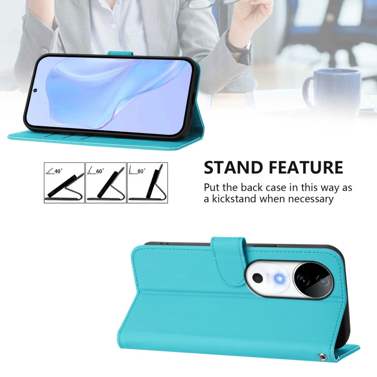 For vivo S19 Skin Feel Solid Color Leather Phone Case with Lanyard
