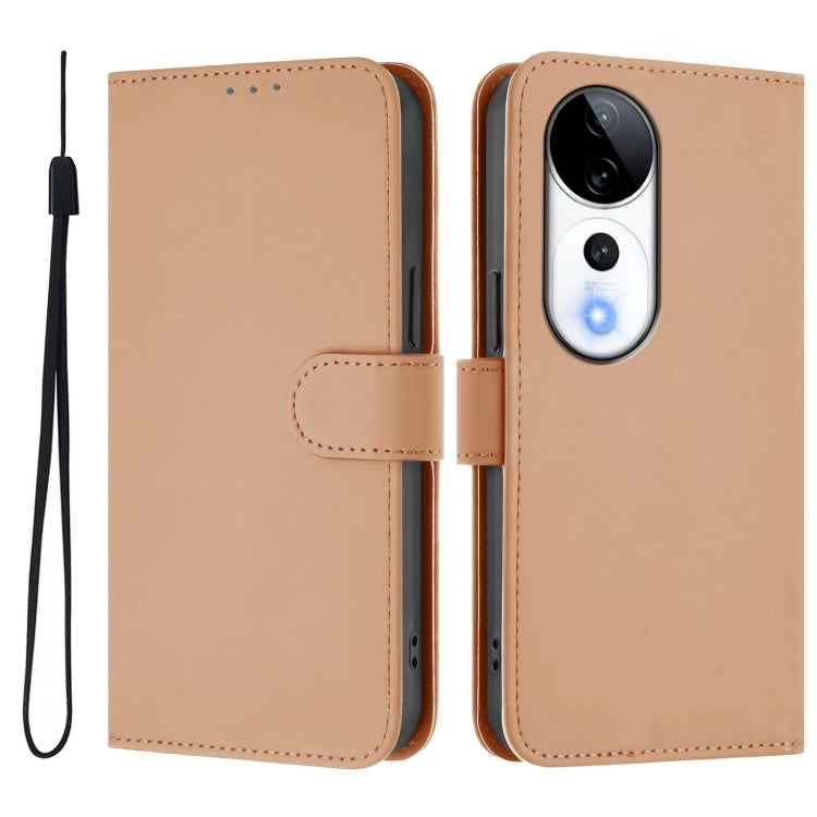 For vivo S19 Pro Skin Feel Solid Color Leather Phone Case with Lanyard