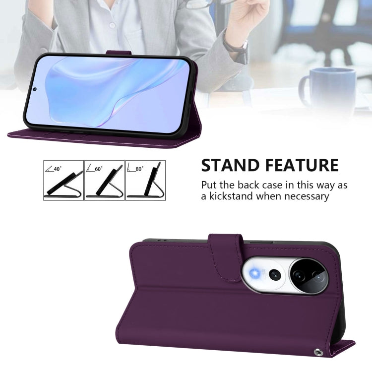 For vivo S19 Pro Skin Feel Solid Color Leather Phone Case with Lanyard