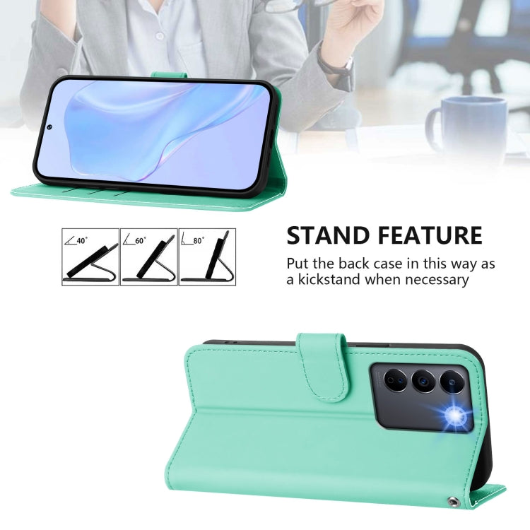For vivo V27 5G / V27  Pro 5G Global Skin Feel Solid Color Leather Phone Case with Lanyard