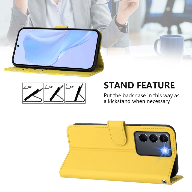 For vivo V27E 4G Global / T2 4G Global Skin Feel Solid Color Leather Phone Case with Lanyard